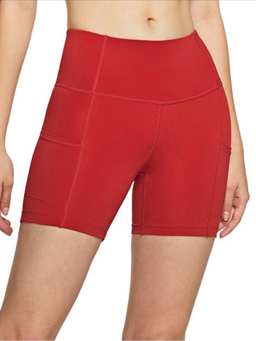 Tesla High Rise Biker Shorts Red Size M